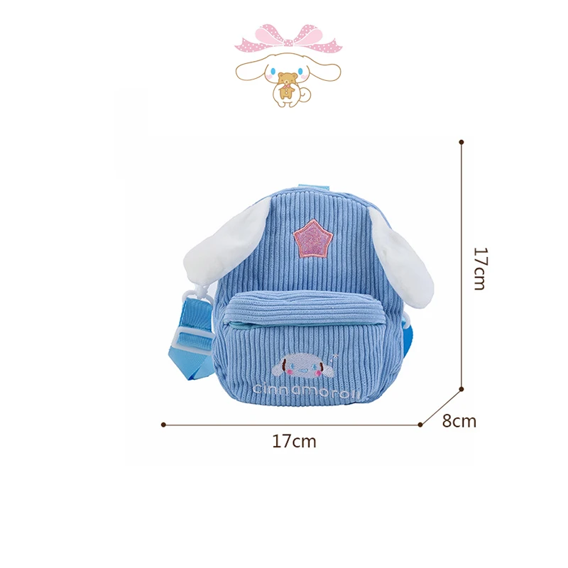 Wholesale Plushies Kawaii Sanrio Cinnamoroll Plush Bag Cute My Melody Kulomi Small Square Bag Christmas Birthday Gift for Kids