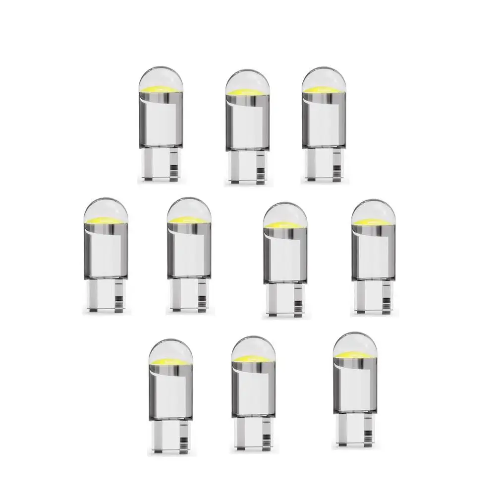 

10pcs High Brightness Cob Glass Led Light Good Heat Dissipation Long Service Life T10 Width Light Auto Car License Plate Lamp