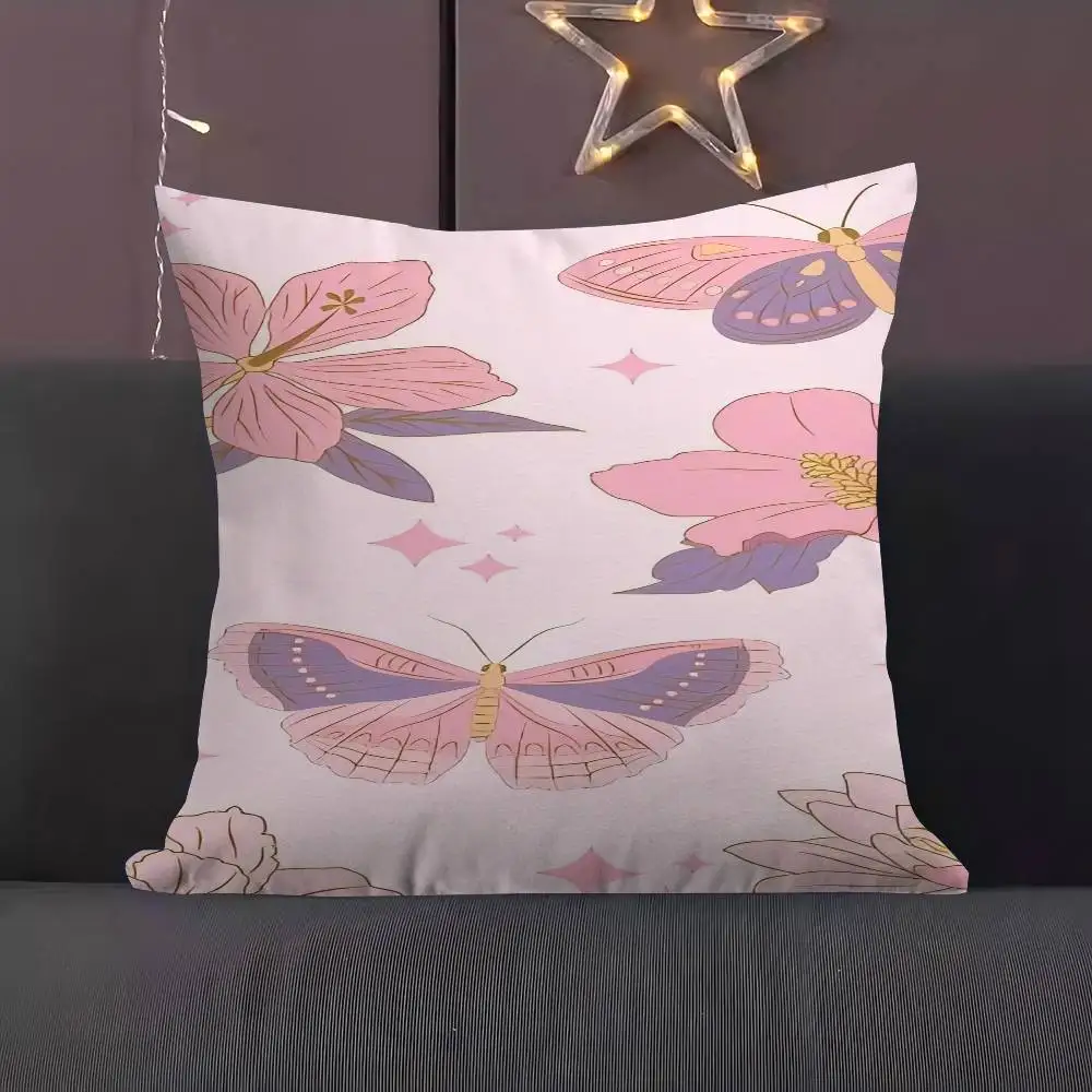 

Floral Butterfly Personalized Picture Text Home Decorative Pillows Household Gifts 45x45cm