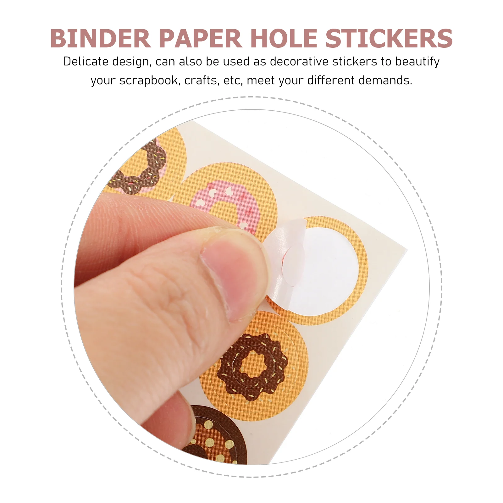 1120 Pcs Binder Hole Protector Sheet Music Stickers Decorative Reinforcement Adhesive The Circle Donut Labels Paper Punch