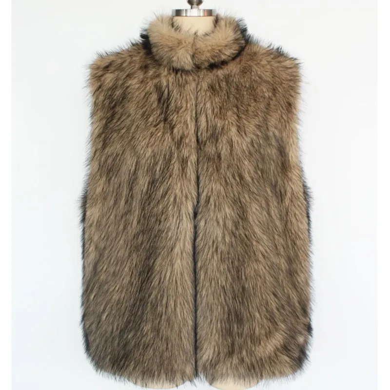 2025年冬 厚手 暖かい ゆったりサイズ ベスト ジャケット ノースリーブ ファー ふわふわ レトロ メンズ フェイクフォックスファー Vネック ベスト コート アウター