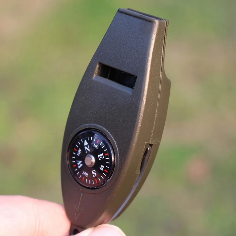 2Pcs Outdoor Camping Pfeife Kompass Thermometer Lupe Multifunktions Überleben Notfall Überleben Pfeife