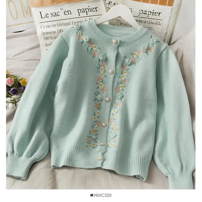 Sweater Cardigan Female 2023 Spring and Autumn Cardigan Women Embroidered Loose Knitted Sweater Women Single breasted Sweater