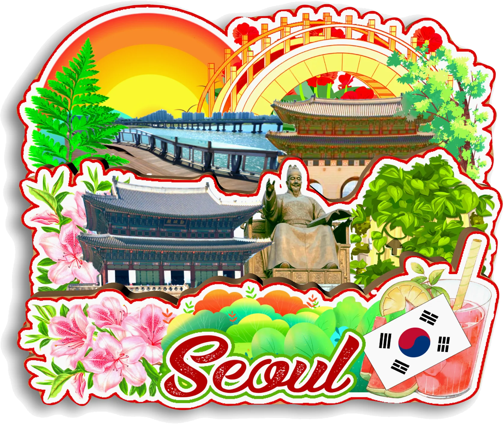 Seoul Jeju Busan Incheon Suwon Gyeongju South Korea Fridge Magnet Travel Souvenir Gift Handmade Decorative Refrigerator Sticker