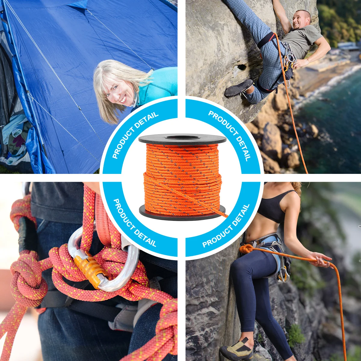 

31m Outdoor Reflective Tent Rope Durable Strong Lightweight Bright Color Camping Guy Lines Hiking Rope Camping Reflective Cord