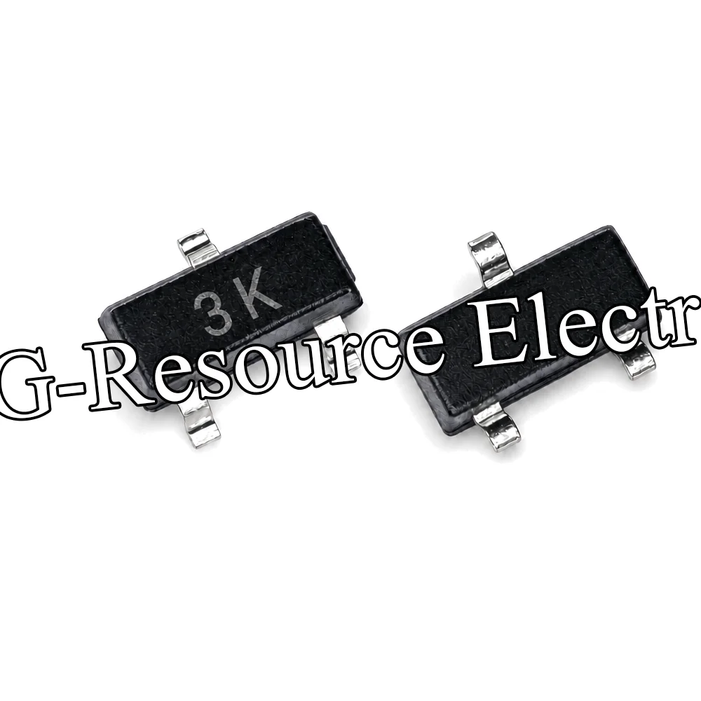 (100 pcs) BC858B SOT-23 (Marking 3K) SMD Triode PNP Signal Transistor  for Electronic Components Integrated Circuit