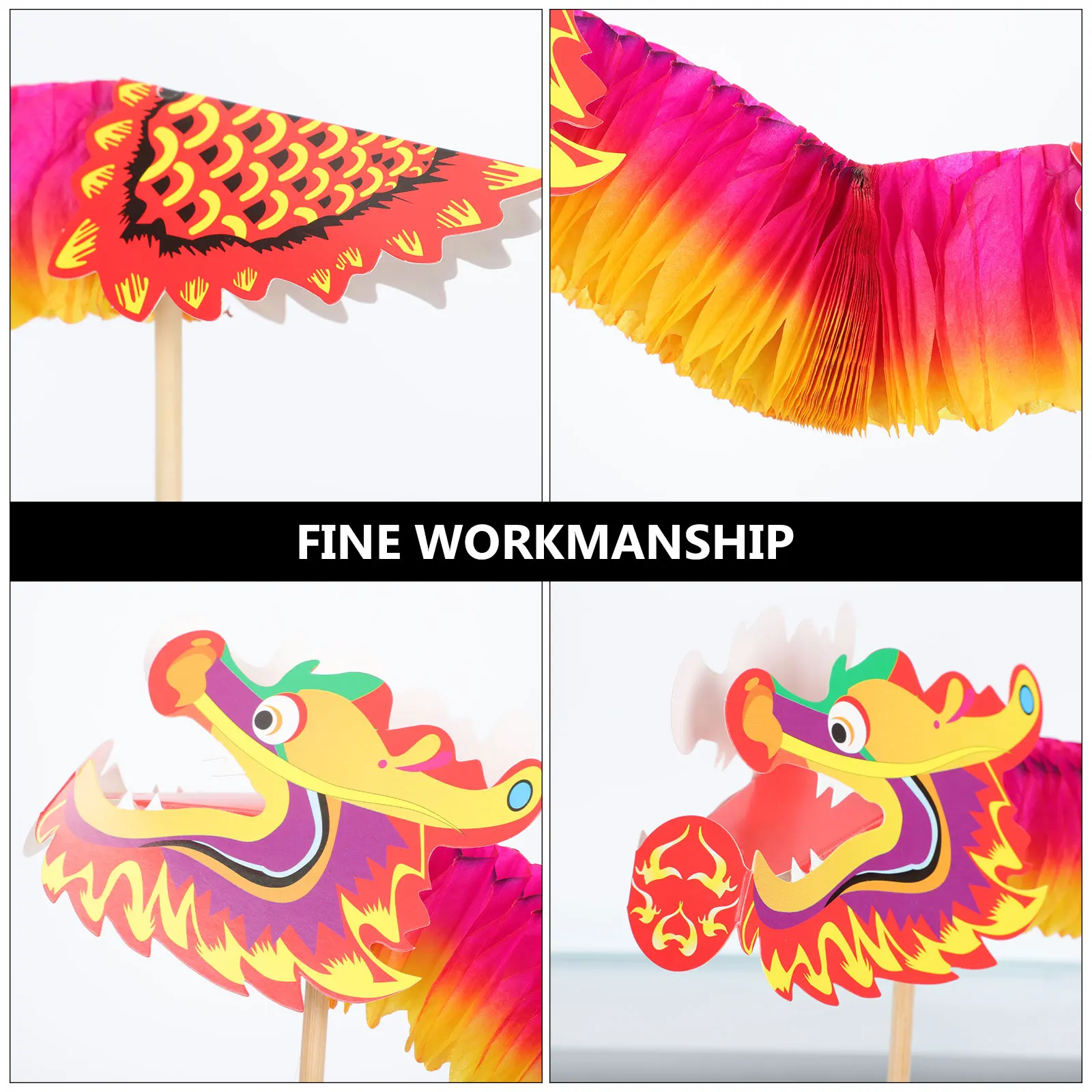 

10set 10Sets Paper Dragon Diy Material Kits Kids Educational Craft Supplies Creative Manual Assembly Unfinished Dragon Making