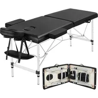 Shampoo Chair Massage Table Portable 84 Inch Aluminum High Profile Salon Tattoo Bed with Non Woven Bag, Black