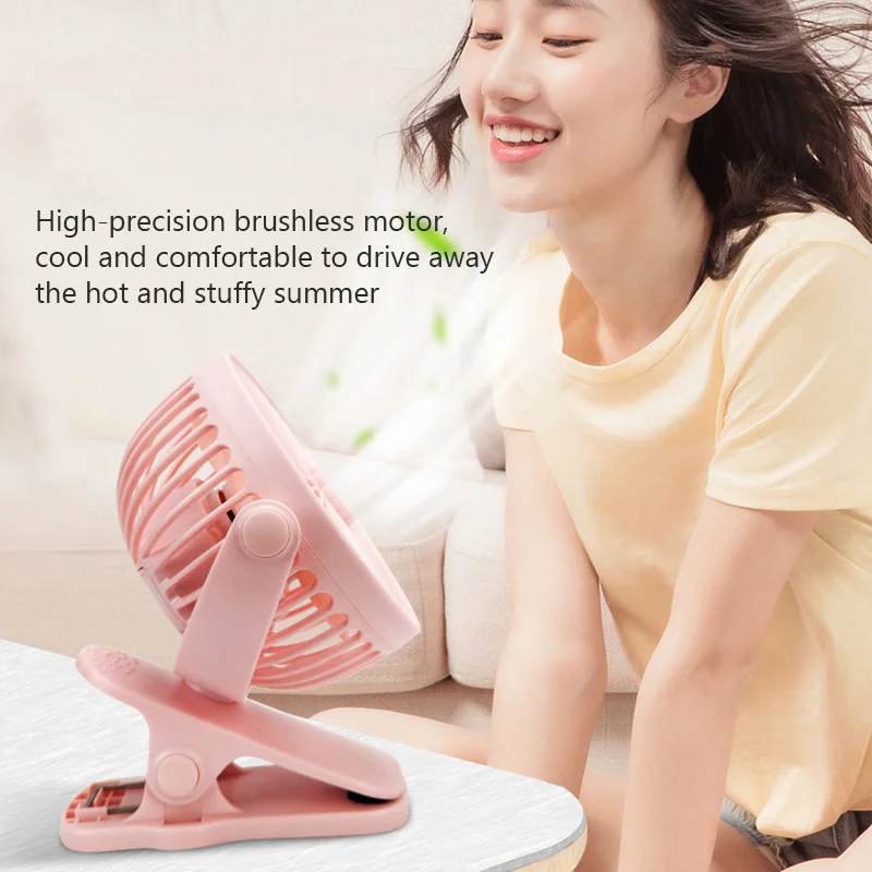 USB Silent Desktop Fan Rechargeable Battery Fan Strong Wind 3 Speed Portable Quiet Office Camping Outdoor Summer Cooling Fan