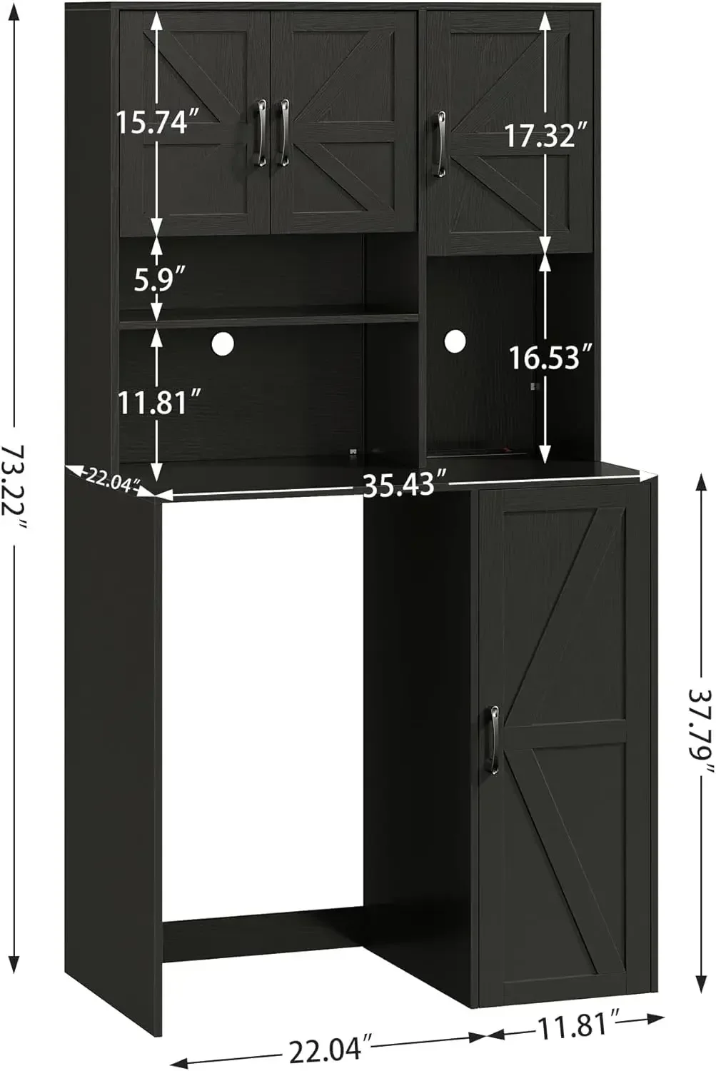 Mini Fridge Cabinet with Storage, Coffee Bar Cabinet with Mini Fridge Space and Outlet, Wine Bar Stand with Microwave Shelf, Bev