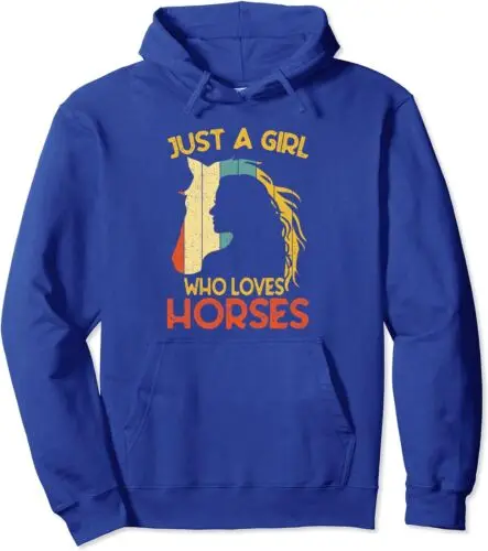 Polarshe Customized Just A Girl Who Loves Horses Cute And Love Animal Unisex Hooded Sweatshirt Funny Horse Racing Gift