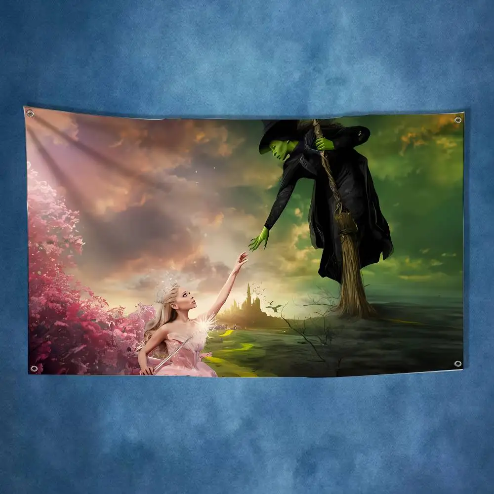 

FILM A-Ariana G-Grande Wicked Flag Tapestry Banner For Bedroom Outdoor Living Room Restaurant Bar Wall Decor Party