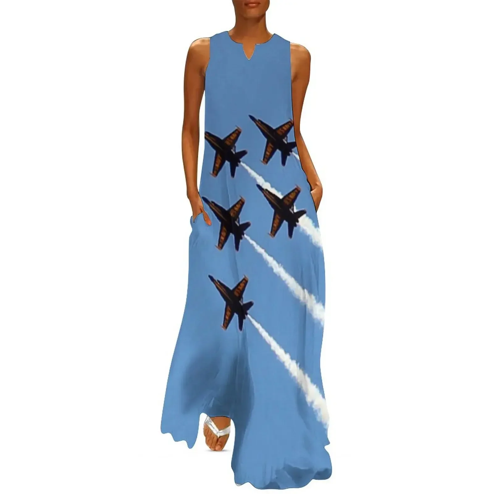 

Blue Angels Long Dress sensual sexy dress for women Women's evening dress wedding guest 2025 for women summer
