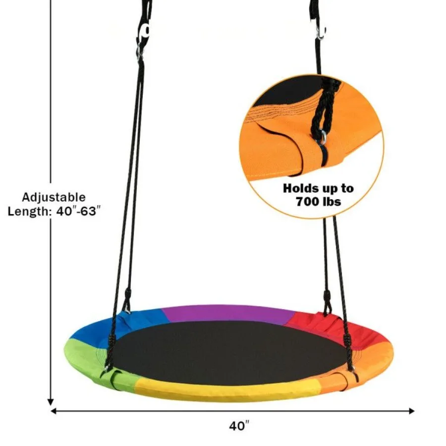 Balanço de árvore com disco voador de 40 polegadas para brincar ao ar livre para