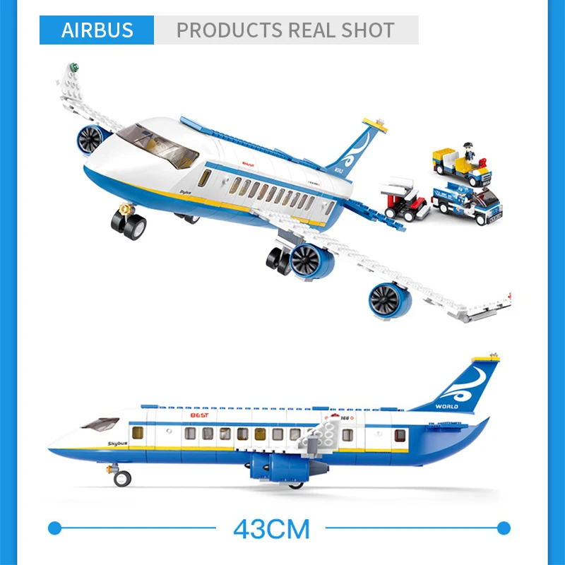 City Airport Airbus Aircraft Cargo Airplane Rescue Aircraft Designer Technical Model Building Blocks/Educational Toys For Boys