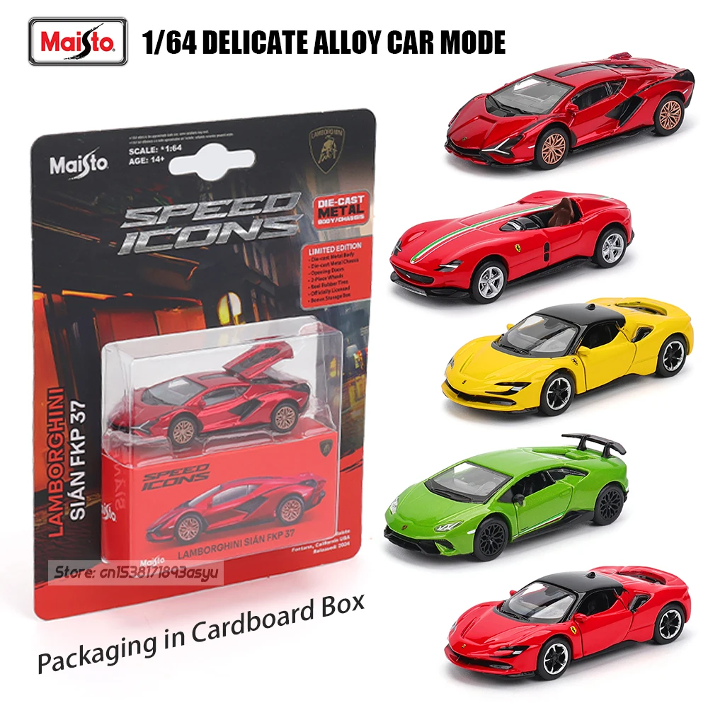 Maisto 1:64 Ferrari SF90 SP1 Lamborghini 37 classic static car alloy die-casting car model collection gift toy Exquisite packa