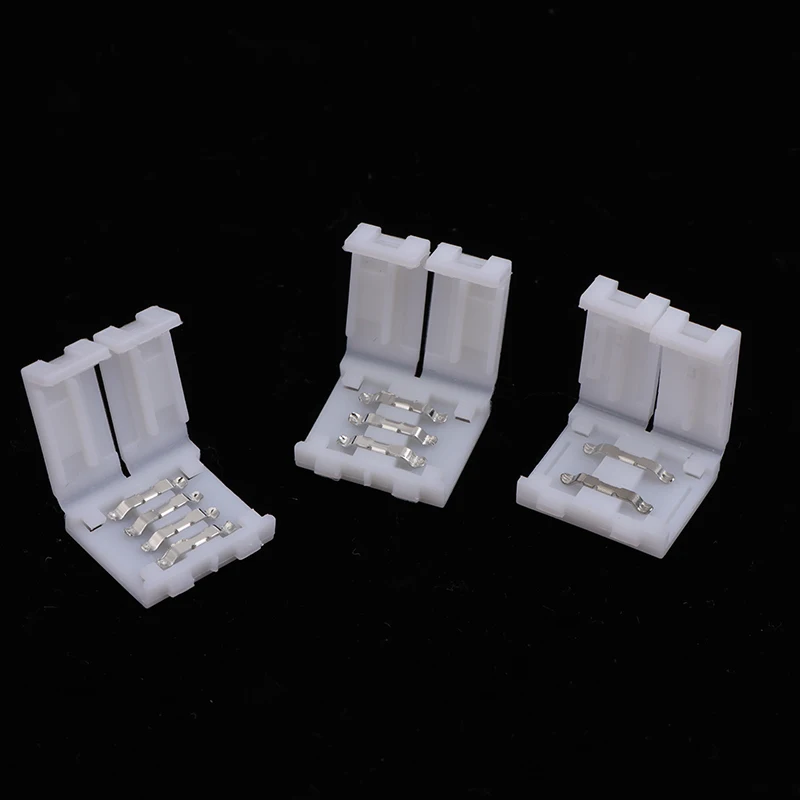 10Pcs Solderless LED Strip Connectors – 3528 & 5050 RGB/Single Color Strips | 2-Pin, 3-Pin, 4-Pin PCB Wire Connectors