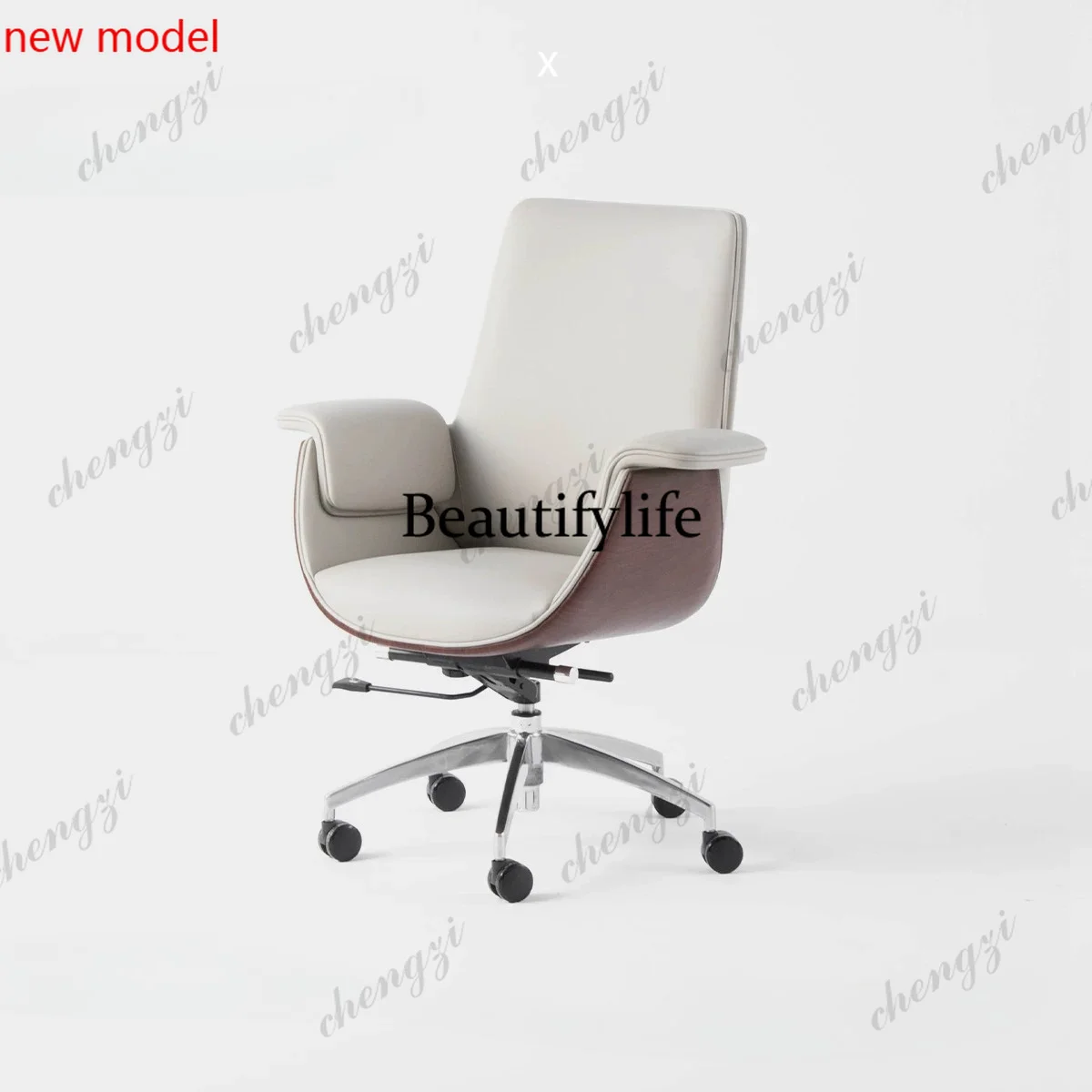 DD182Leather computer chair comfortable sedentary office chair, lifting conference chair rotation, desk chair