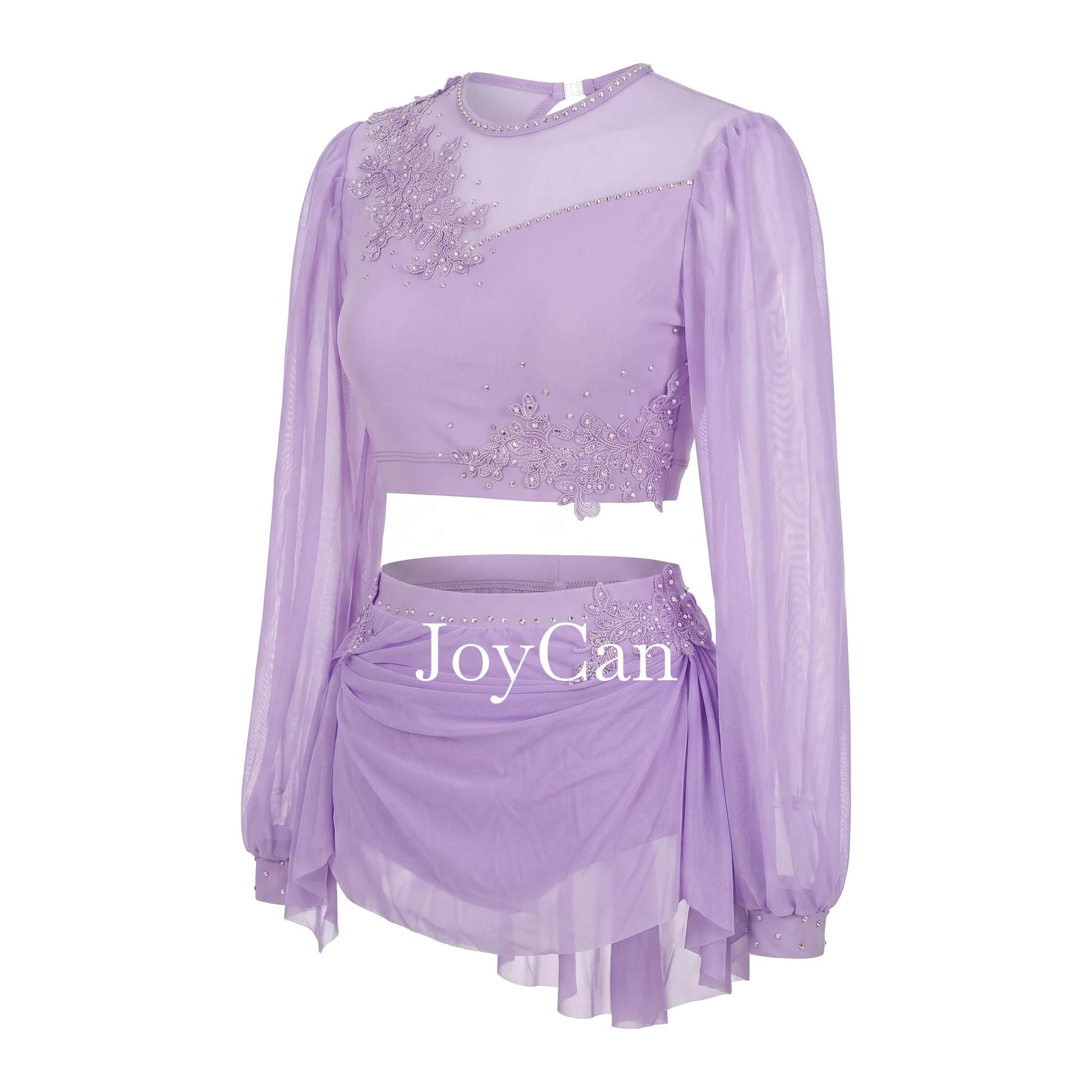 

JoyCan Lyrical Dance Dress Diamonds Blue Jazz Dance Costume Sleeveless Clothes Girl Performance Training BD3492
