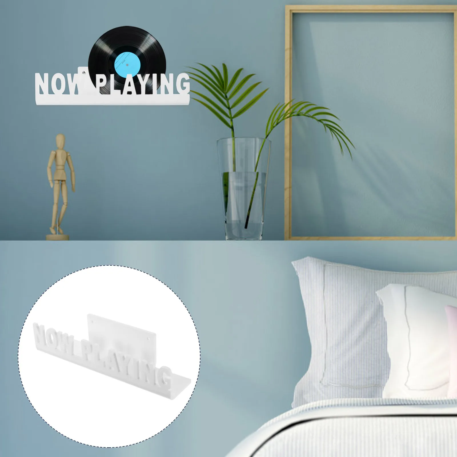 

Floating Vinyl Record Shelf Wall Mounted Acrylic Storage for Albums Cds Files Display Modern Organizer for Living Room Bedroom