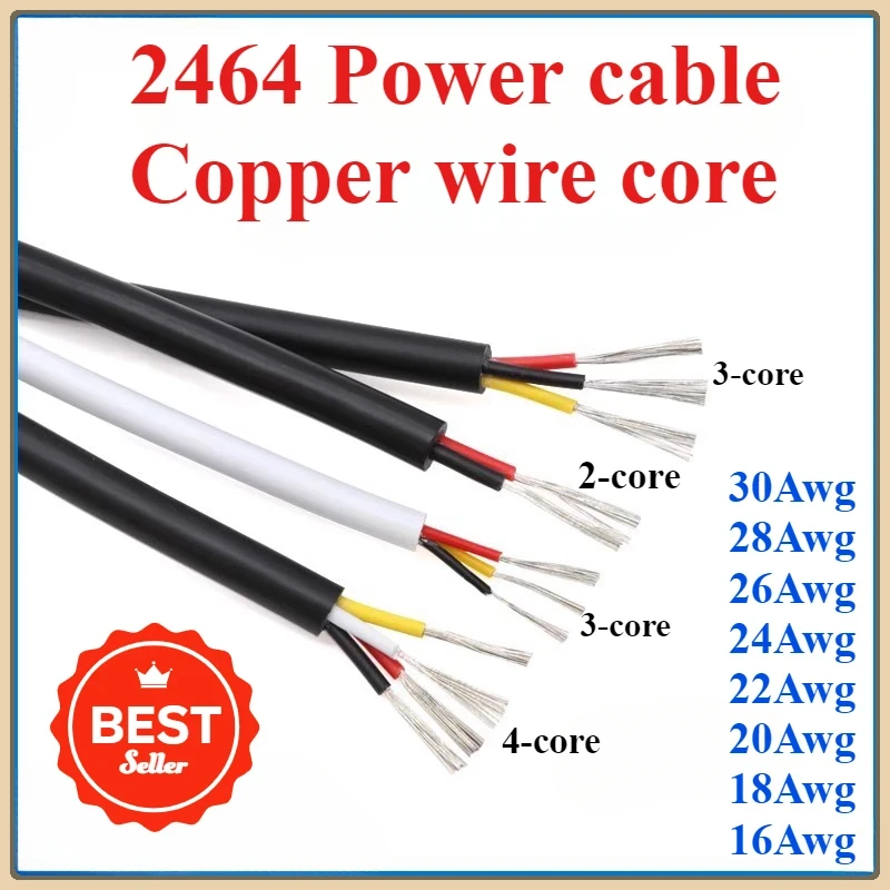 

2/5/10M 28 26 24 22 20 18 16 AWG UL2464 Sheathed Wire Cable Copper Signal Cable 2 3 4 5 6 7 8 10 Core Soft Electronic Audio Wire