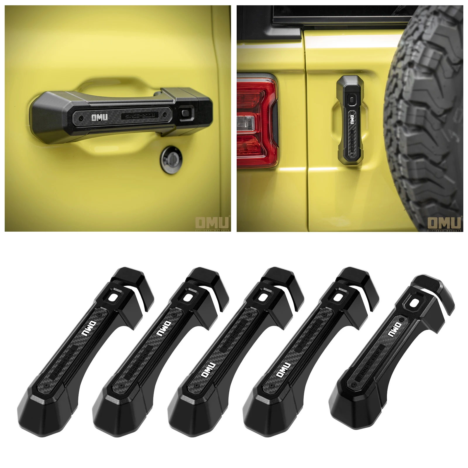 Алюминиевая дверная ручка серии OMU Genesis, защитная крышка до 4/2 двери для Jeep Wrangler JL и 2020-2024 Jeep Gladiator JT 2018-2024 гг.