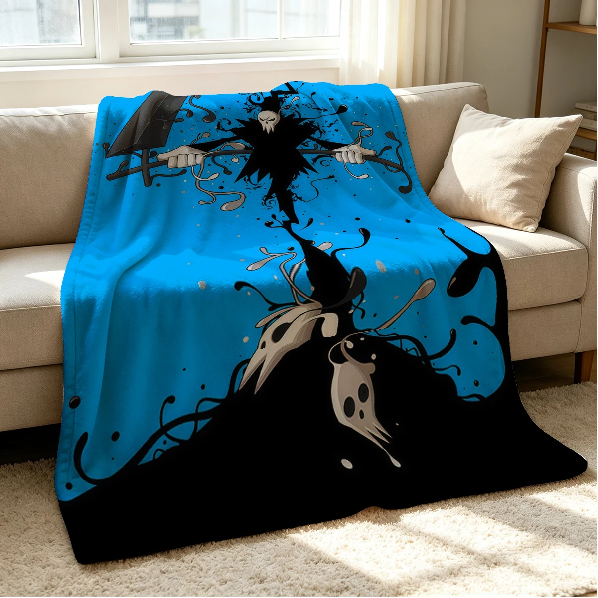 Reaper Soul Flannel Blanket Warm Soft Halloween Christmas Couch Warm Cozy Decorative Decor Gift for All Season