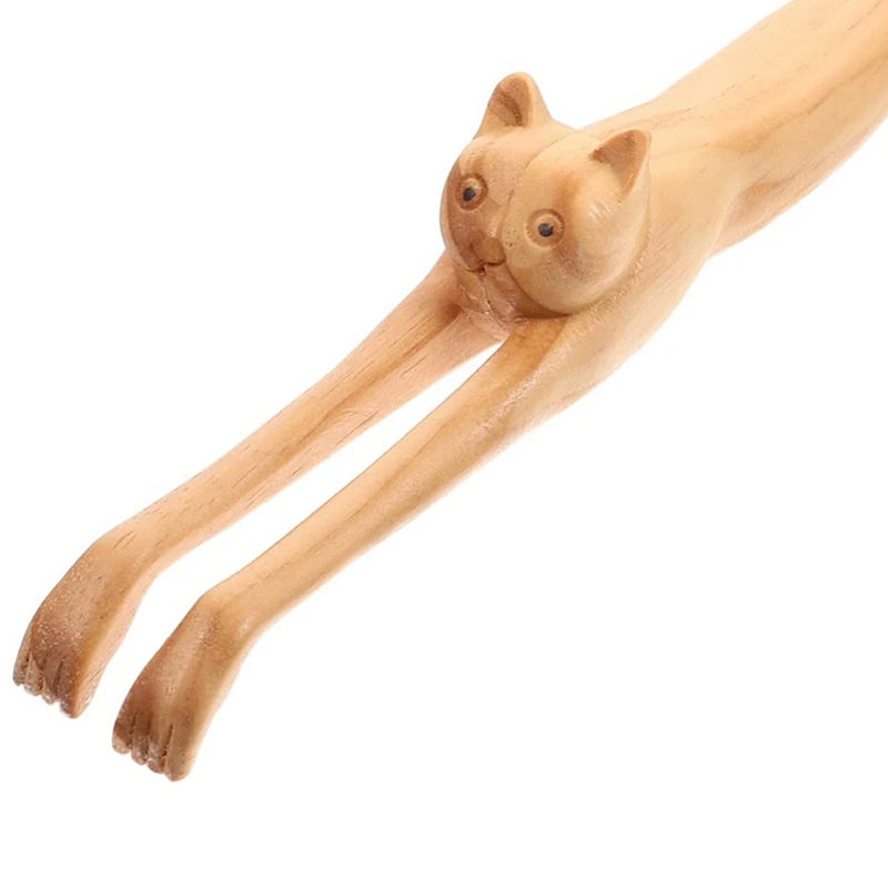 猫の形をした木製の背中のマッサージャー,木製の背中のマッサージャー,自然な背中のアーティファクト,スクレーパー