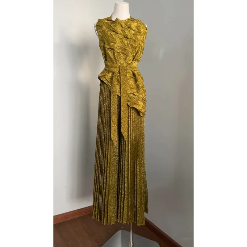 مطوي سترة دون أكمام مياكي جديد كبير الحجم بنطال ذو قصة أرجل واسعة 2 قطعة مجموعة مزاجه بلون ملابس ركاب أنيقة