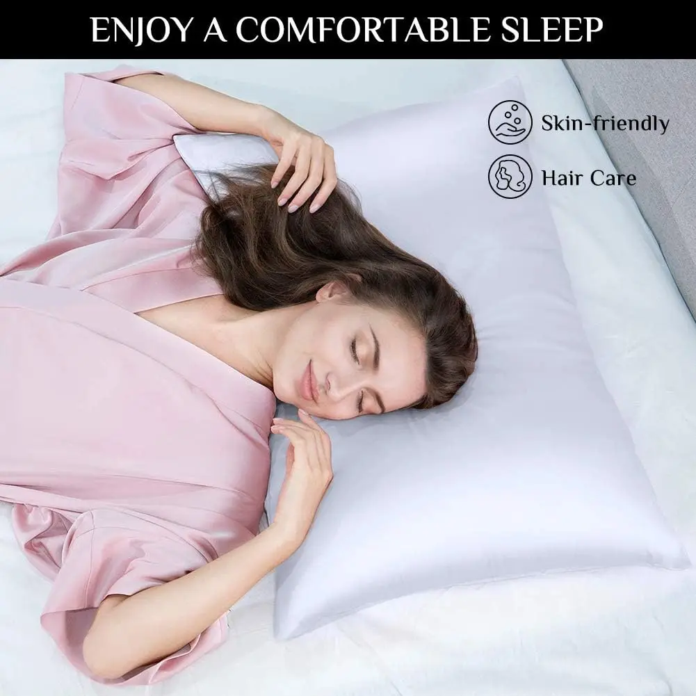 2pcs Satin Silk Pillowcase for Hair and Skin, Coral Pillow Cases Standard Size Set of   Super Soft Pillow Case - view 6