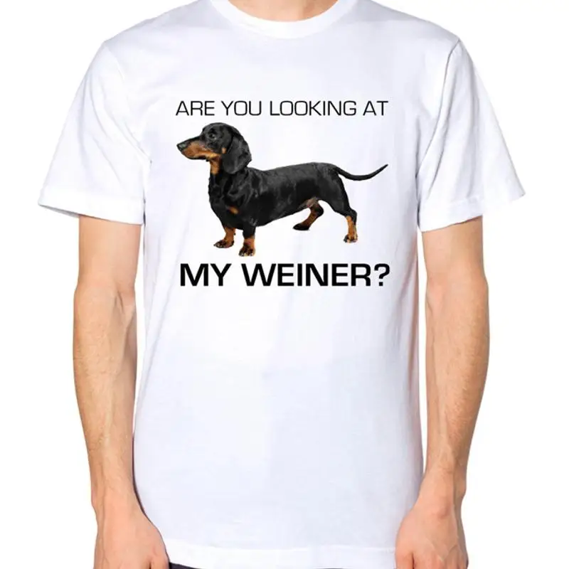 Dachshund Are You Looking At My Wiener T Shirt Funny Dog Quote Top