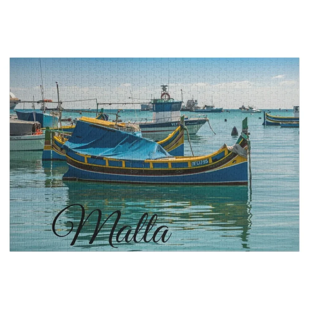 

Malta, village of Marsaxlokk Jigsaw Puzzle Wooden Adults Woodens For Adults Personalised Jigsaw Puzzle