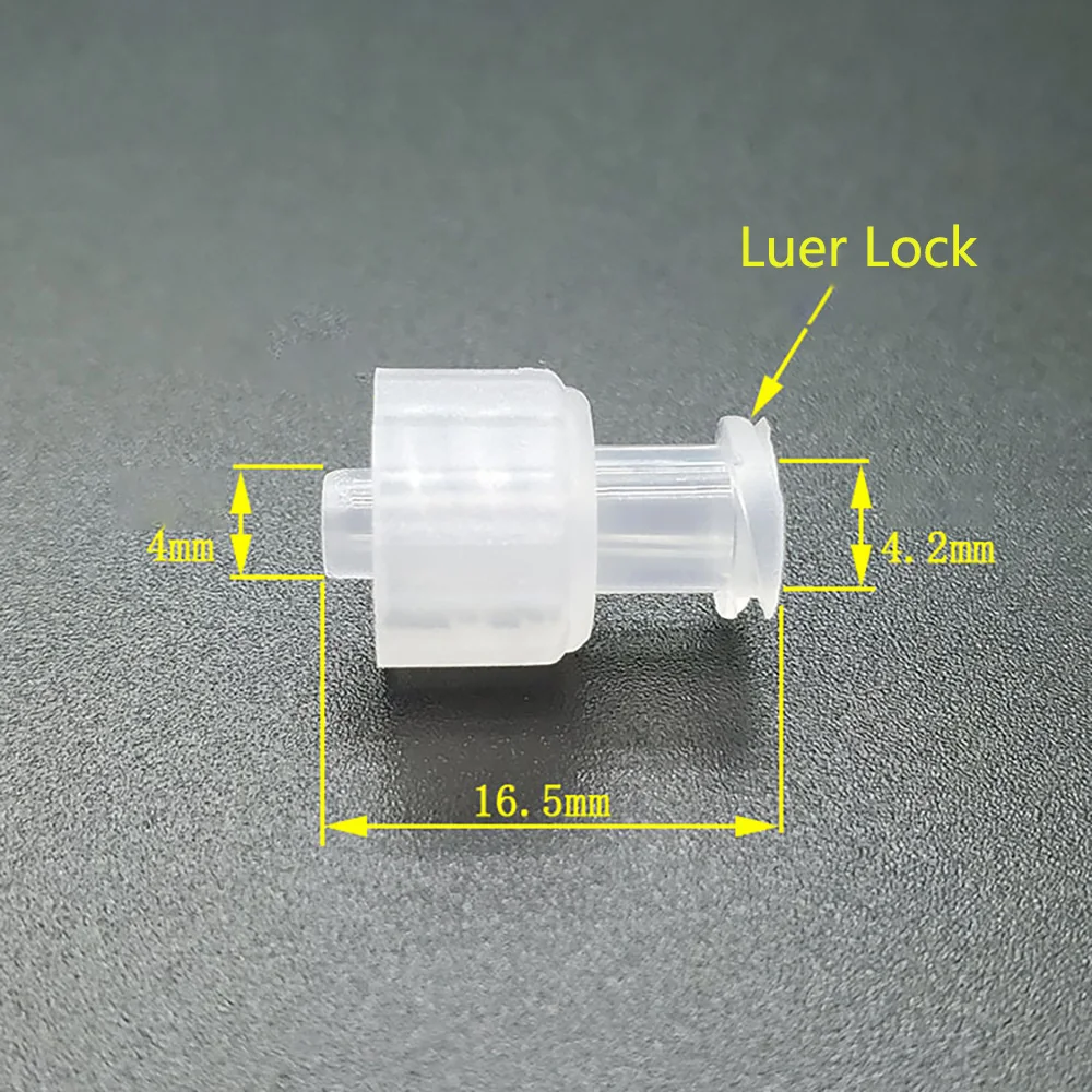 Tubulação plástica da válvula de ar dos pp do adaptador da linha 1/4 de luer-28unf que dispensa a colagem subpackaging conector do encaixe do tambor