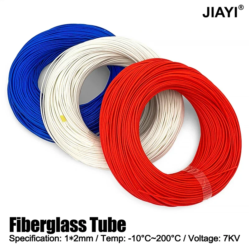 1M High Temperature Resistant Wire Sheath ID 1mm Insulated Fiberglass Braided Sleeve Cable Protective Sleeve Wiring Insulation