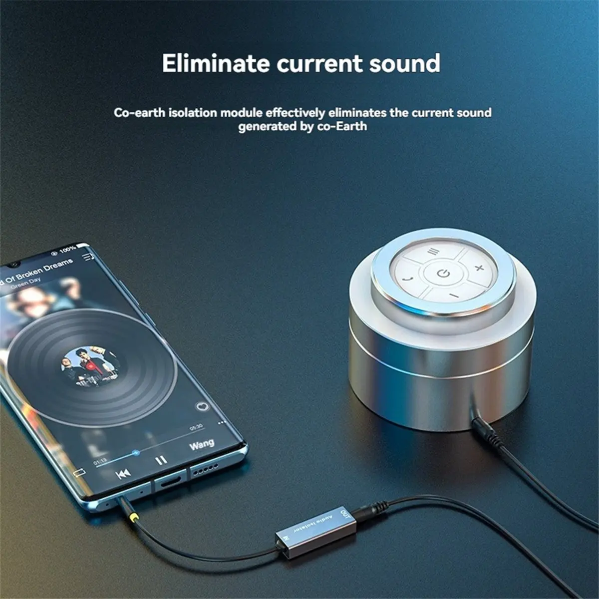 L77A 3.5mm Audio Isolator Speaker Line Isolator for Car Stereo Audio System Noise Reducer Filter Ground Loop Noise Isolator