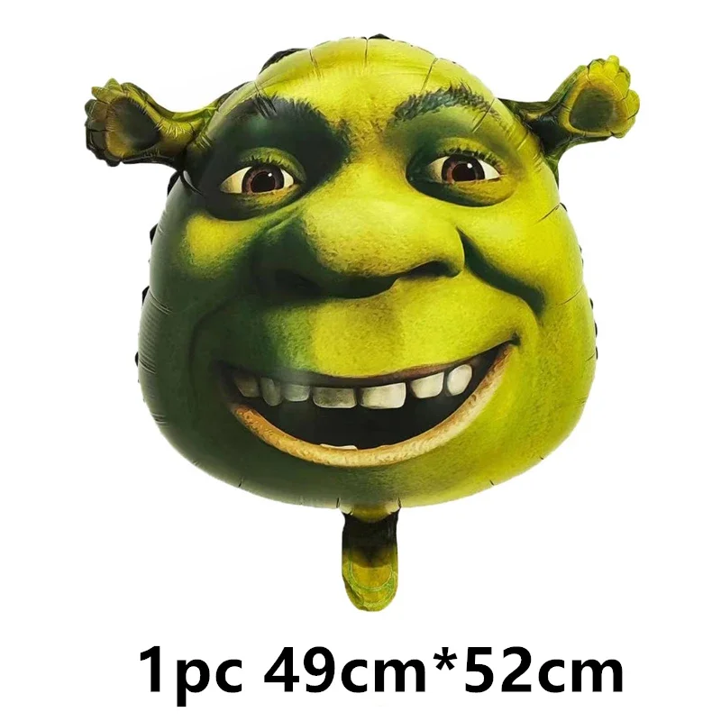 لافتة عيد ميلاد سعيد جديدة من Monster Shrek Prince Donkey Green Princess، لوازم زينة الحفلات، أدوات مائدة للاستعمال مرة واحدة، هدية بالون
