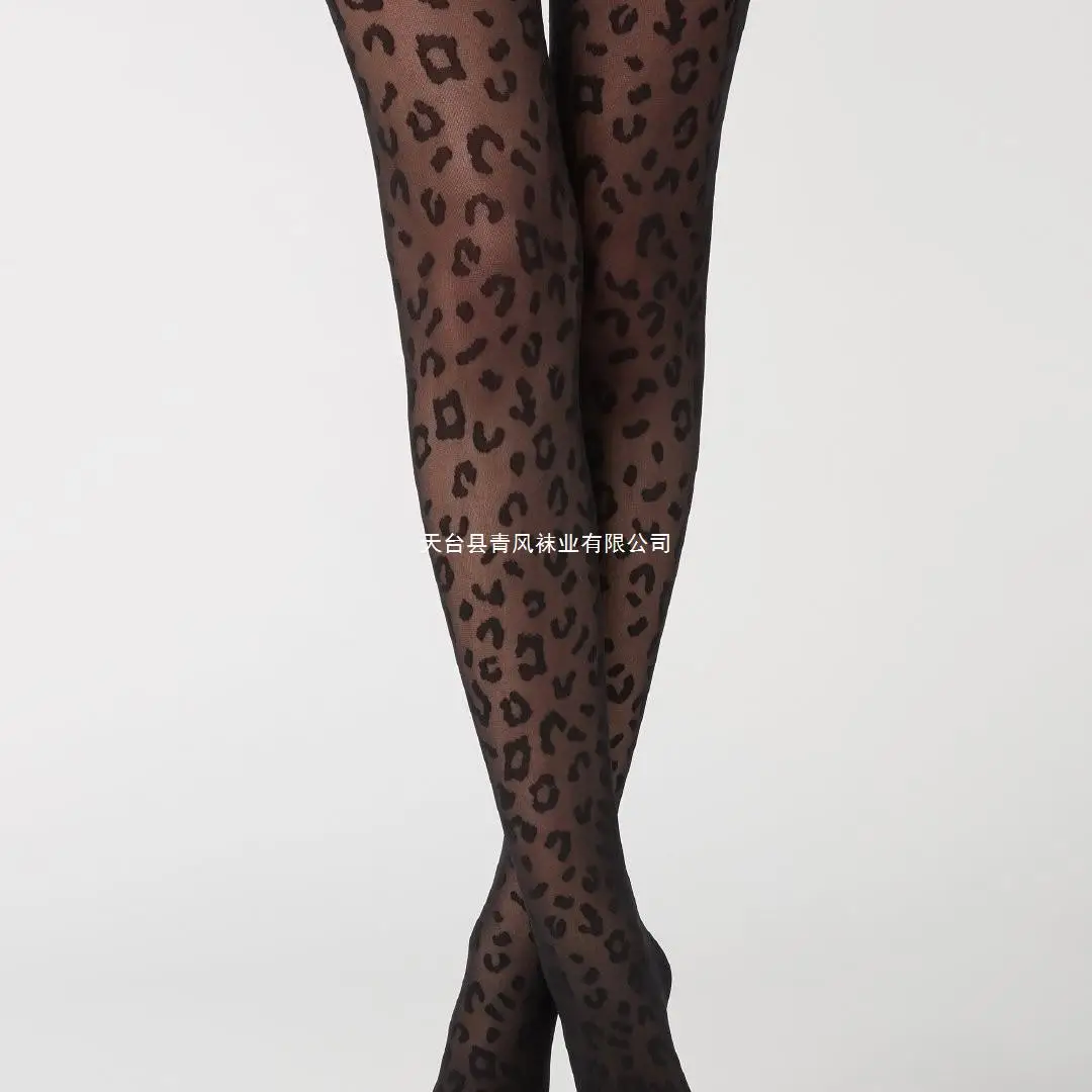 Lady Sexy Leopard Print Tights Women Retro Jacquard Pantyhose Girls Breathable Translucent Leggings Female Sturdy Silk Stockings