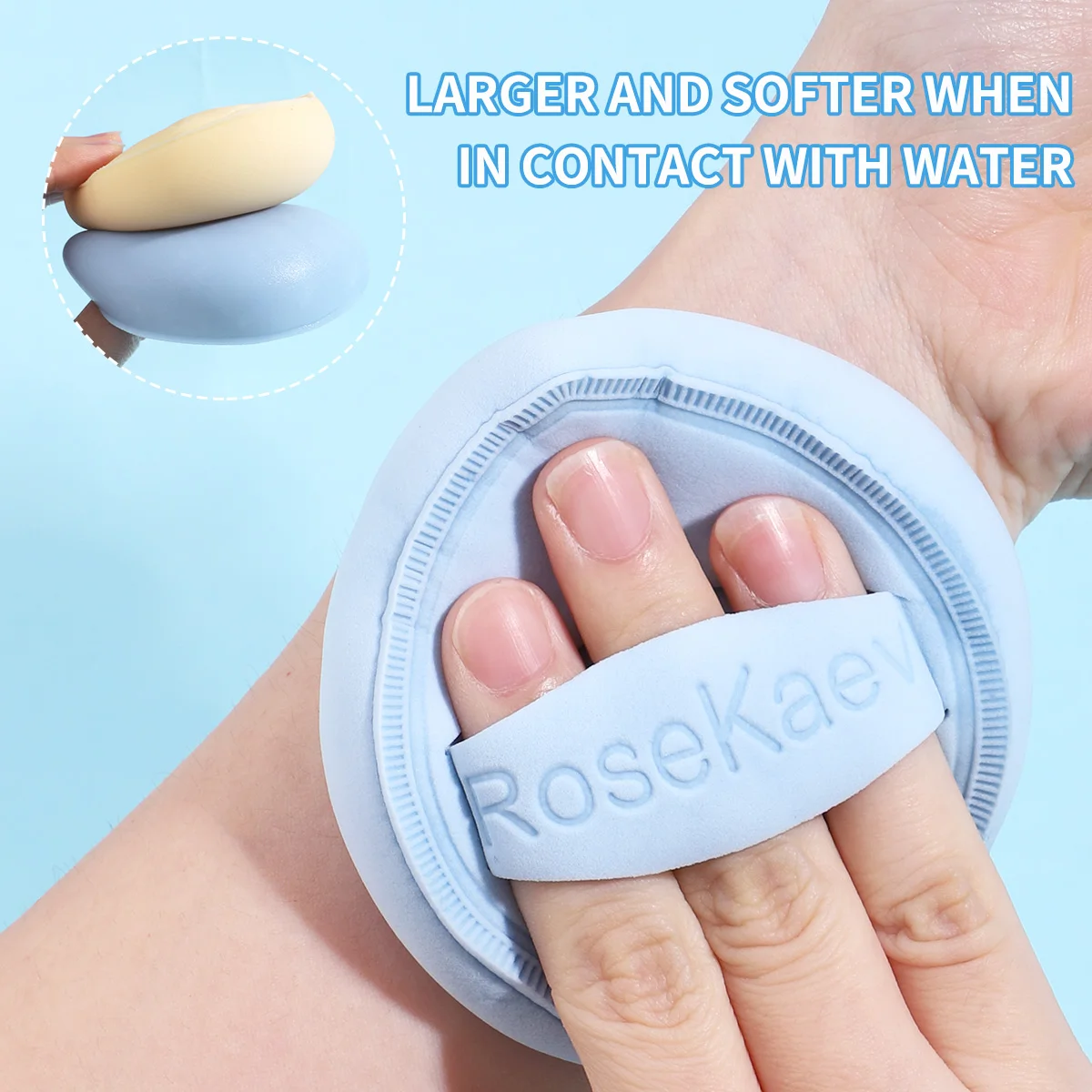 พัฟเบาะลมนุ่ม 3 ชิ้น แต่งหน้าพิเศษสำหรับรองพื้นชนิดน้ำ แต่งหน้าแบบใส ทั้งแบบเปียกและแบบแห้ง กล่องเก็บของเพื่อการจัดเก็บที่ง่ายดาย