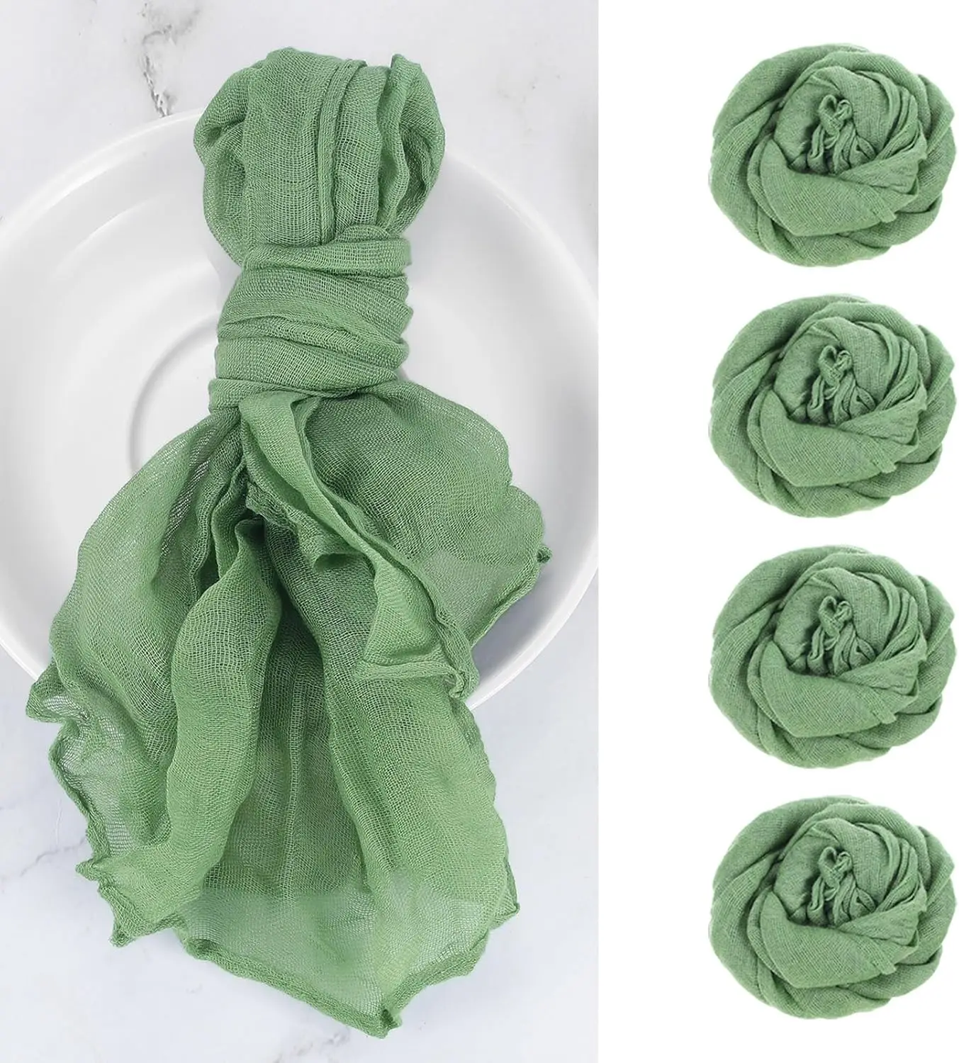 

18 шт. марлевые салфетки для стола, 50x50 см, легкая и элегантная салфетка для свадебных украшений, идеально подходит для дня рождения, домашнего декора кухни