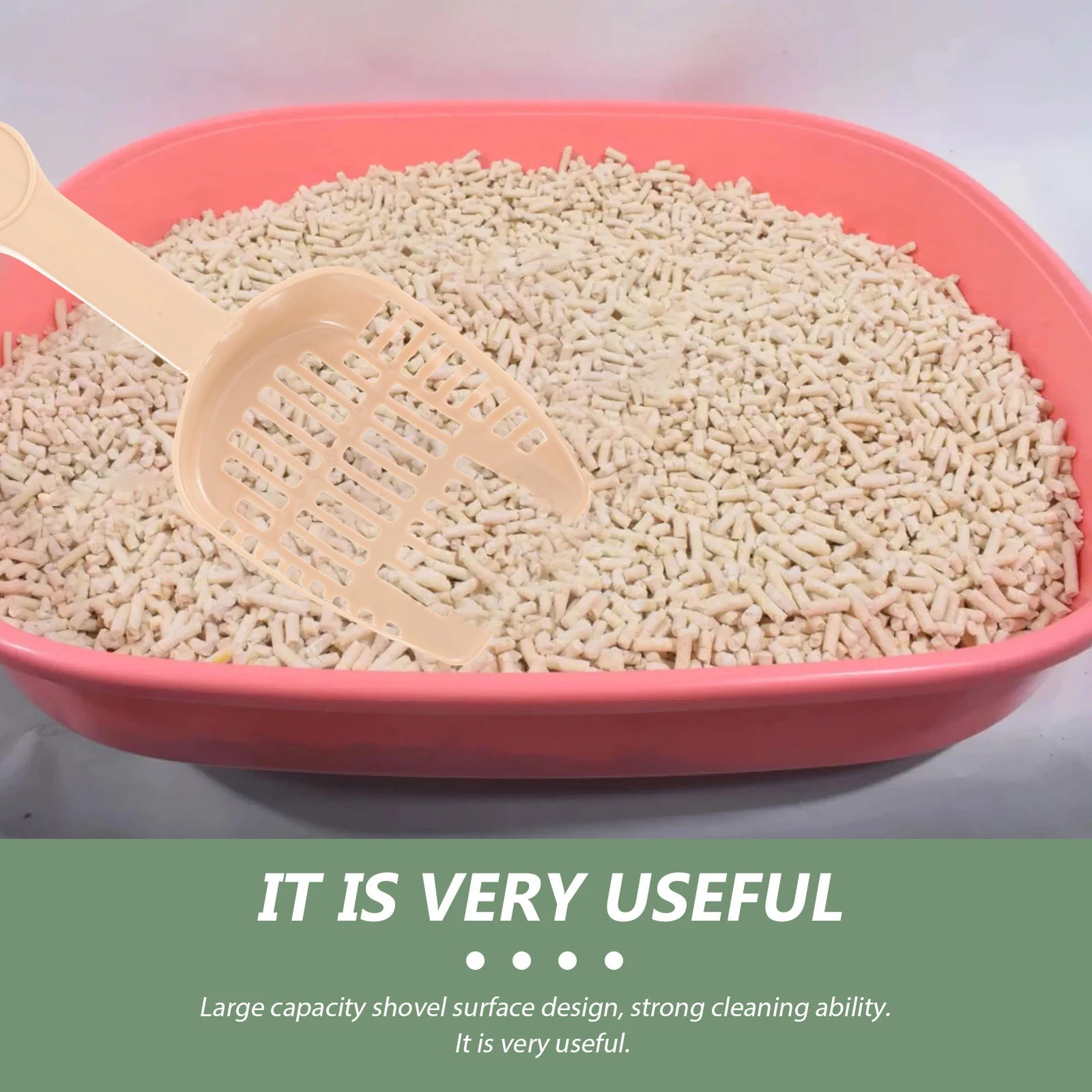 

Cat Litter Set Shovel Bucket Thickened Perforated Grey Plastic Cat Litter Scoop Beige Large Capacity Cleaning Tools Pet Supplies