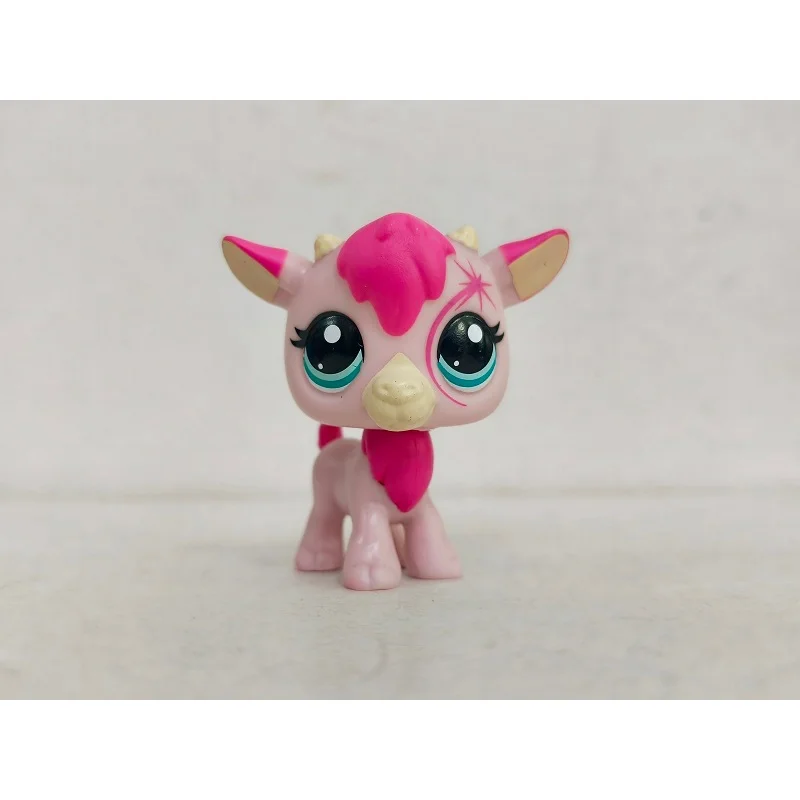 LPS Figure Pink Cattle Blue eyes #7077 Littlest Pet Shop toy