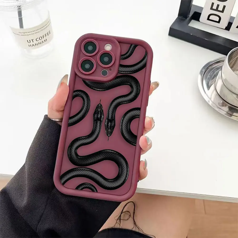 Deluxe Gold Purple Black Snake Luxtury Phone Case For VIVO V20 V23 V23E V25 V27 V29 V30 V30E X60 X70 X80 X90 X100 PRO 4G 5G Case