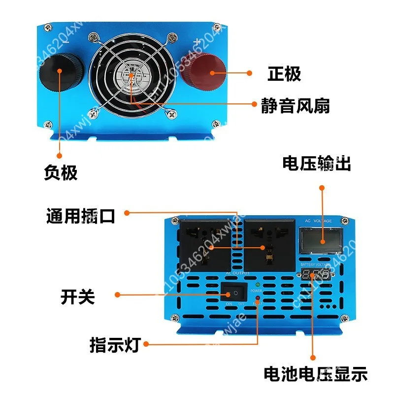 عاكس طاقة احترافي 2000 وات 4000 وات جيب نقي، تحويل 12 فولت/24 فولت إلى 110 فولت/220 فولت، نظام حماية ذكي