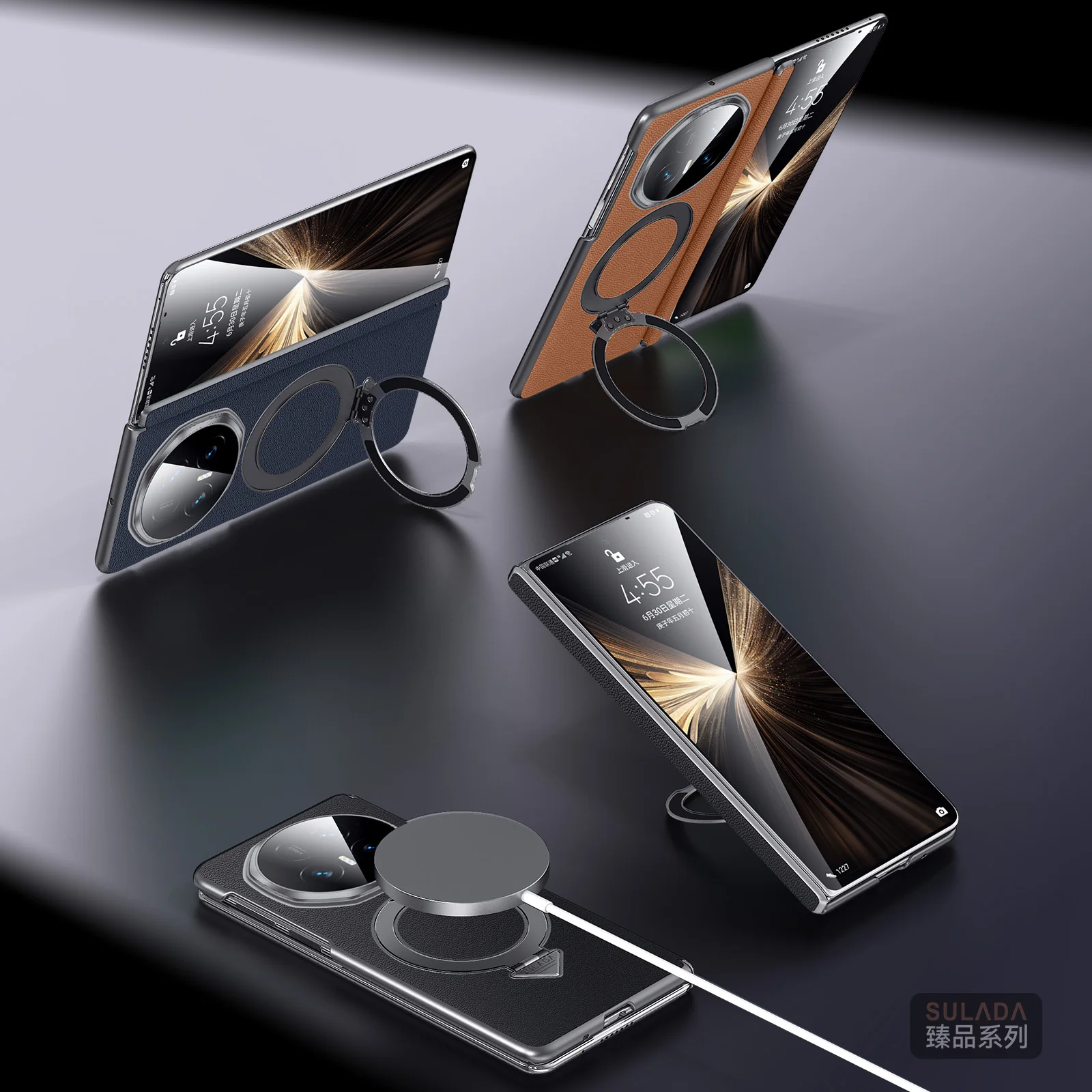 

Чехол для Honor Magic V5 в деловом стиле, роскошный кожаный чехол с верхним слоем и подставкой, приятный для кожи чехол с защитой от падения для Honor Magic V 5 Funda