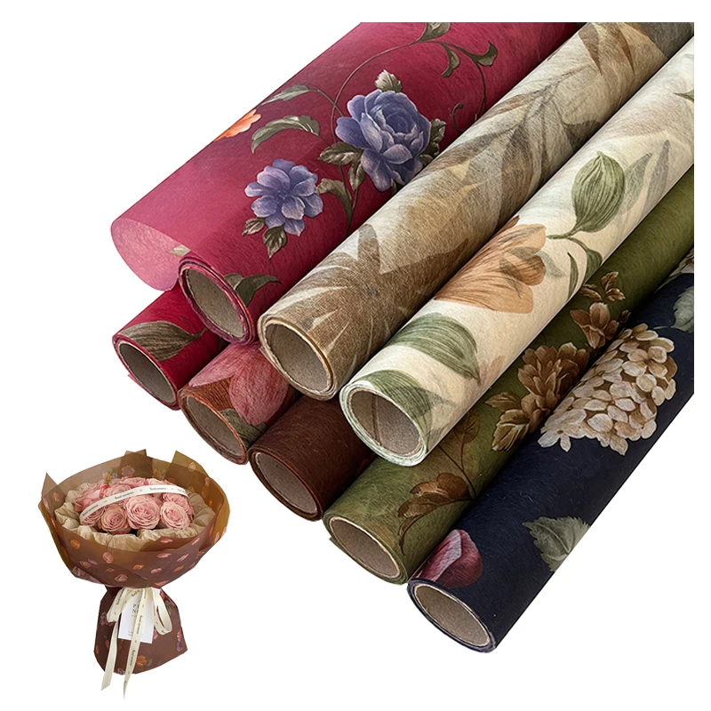 Valentine's Day Flower Wrapping Tissue Paper Roll Bouquet Hand Made Materials For Gift Packaging 5 Yard