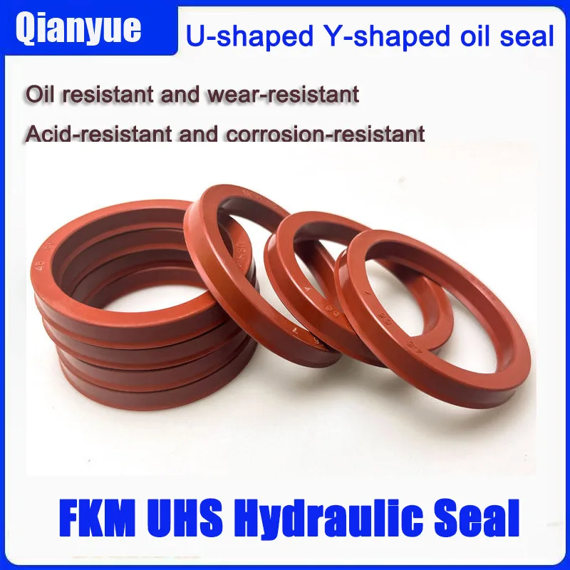

FKM UHS Hydraulic Seal - U/Y-Type Lip Piston Rod Seal for Cylinders, High Temp & Corrosion Resistant (Fluorocarbon, OEM Grade)