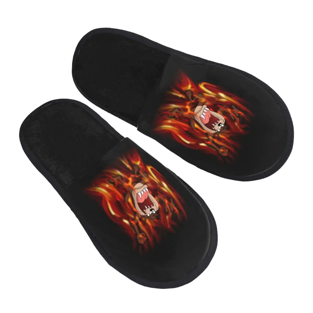 Custom Angry Tasmanian Devil Soft Memory Foam House Slippers Women Taz Cartoon Comic Cozy Warm Anti-Skid Slipper
