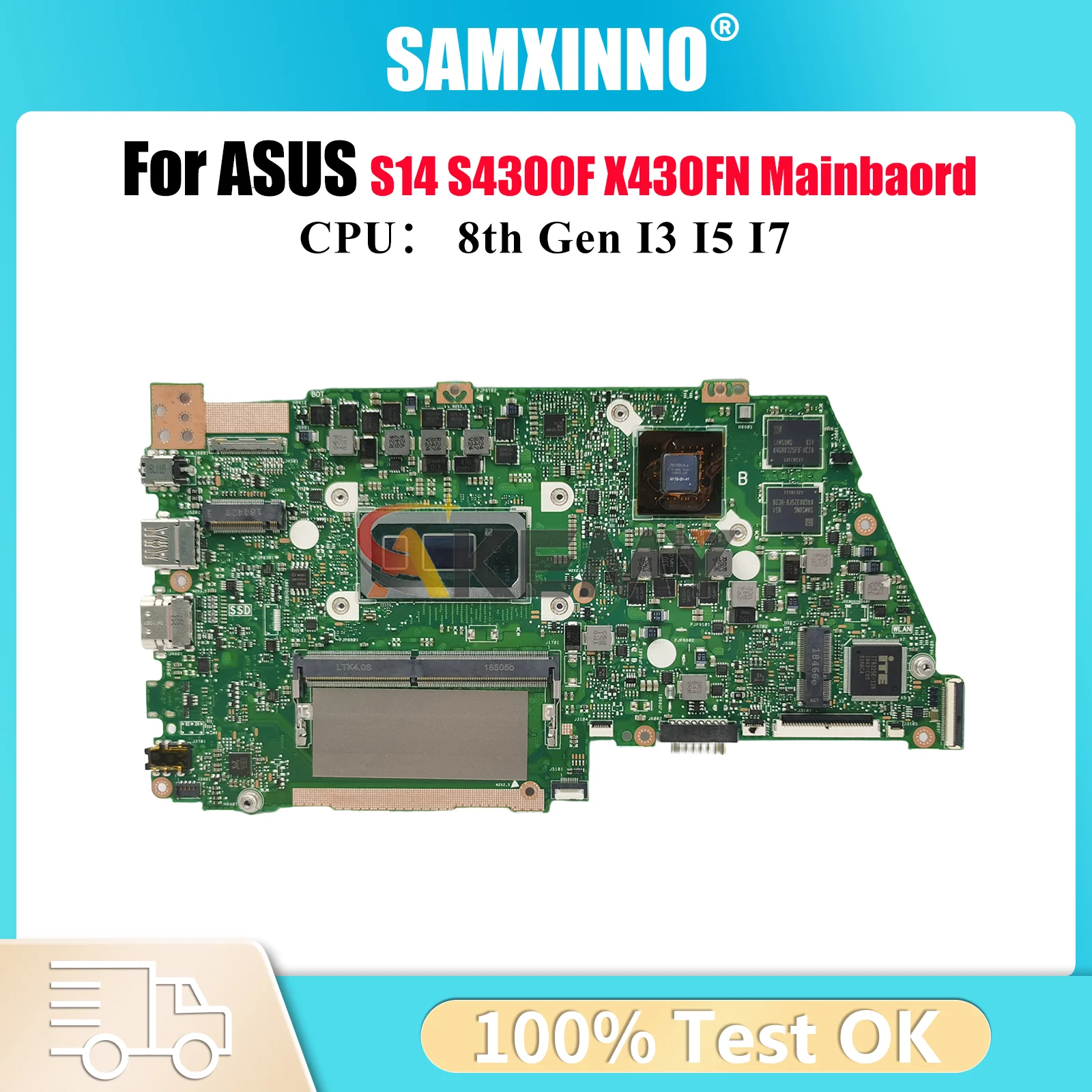 

X430FN Материнская плата для ноутбука ASUS VivoBook V430F S4300F R430F X430F S14 S430F X430FN K430F Материнская плата с процессором I3 I5 I7 тест ОК