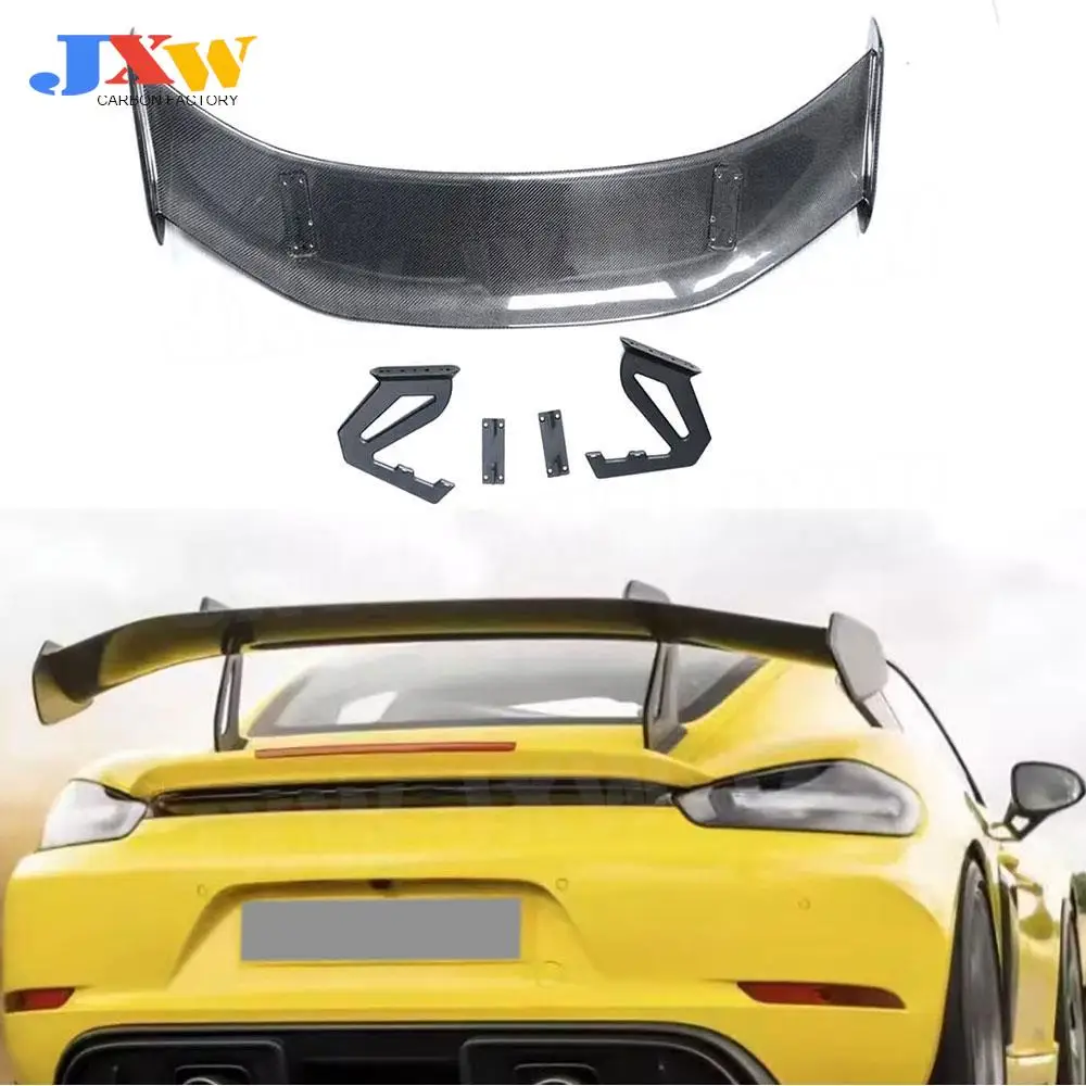 Carbon Fiber Rear Trunk Spoiler For Porsche Cayman Boxster 981 986 987 718 GT4 GTRS 2013 +  FRP Car Bodykits Exterior Decoration