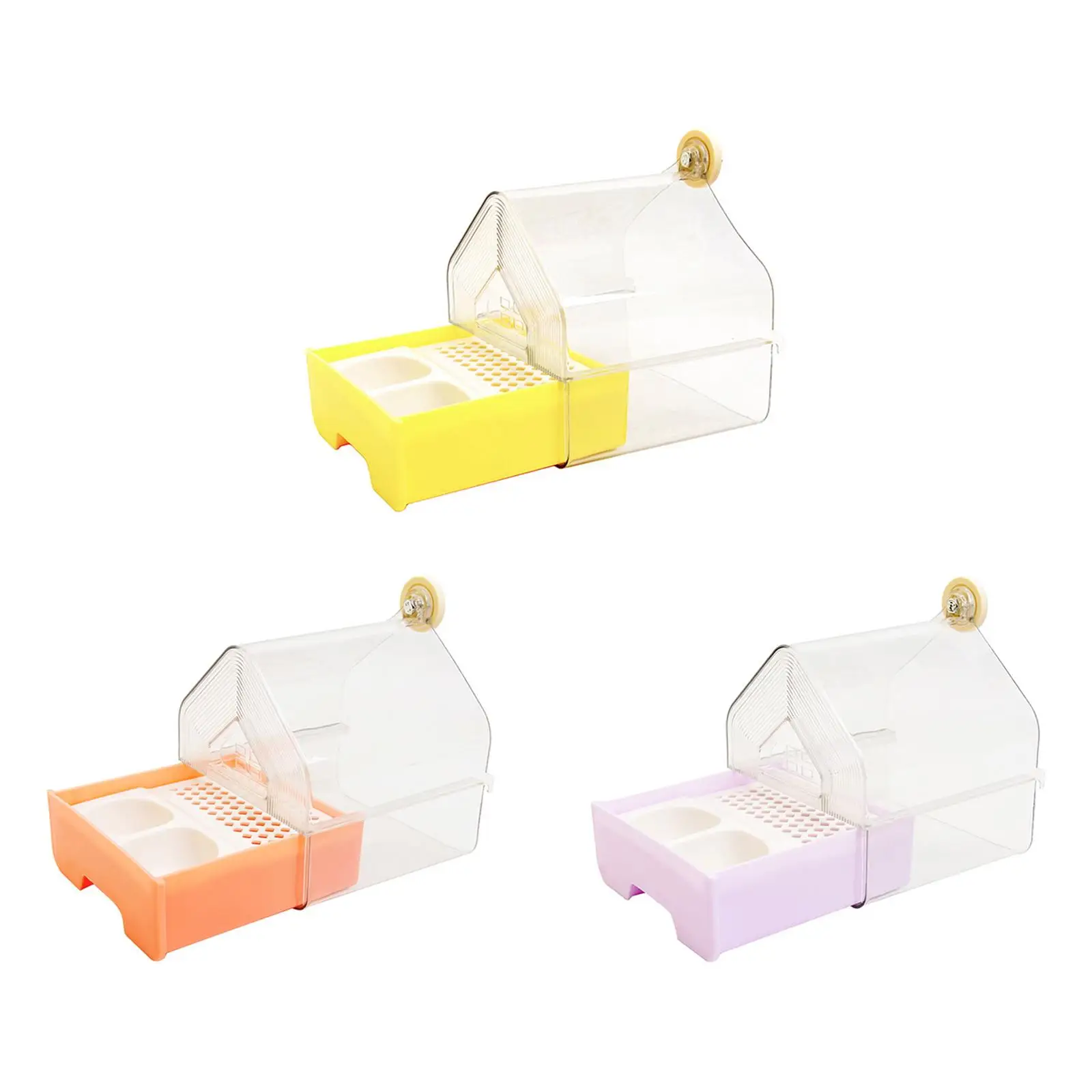 

Parrot Bathing Box Bird Shower Food Feeder Clear Accessories Parrot Bath Tub for